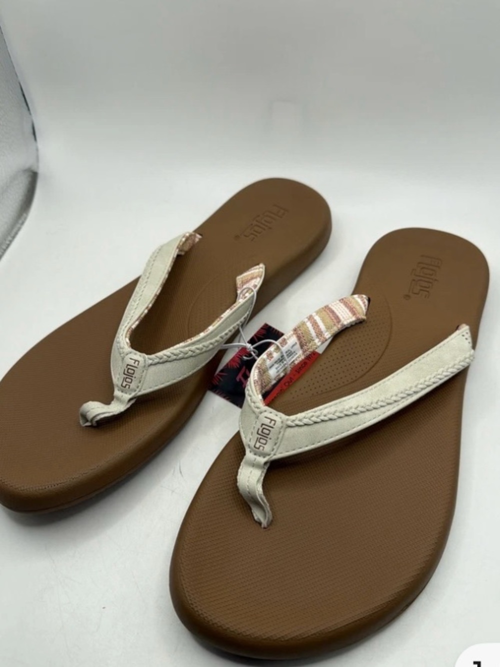 Flojos Women's Just Hanging Out Flip Flops White Size 7